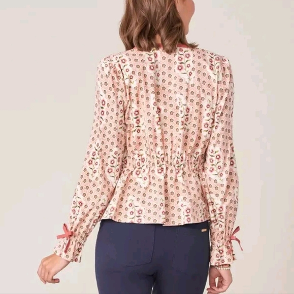 Spartina Joni Tie Front Top XXL Pink Floral - Picture 6 of 9